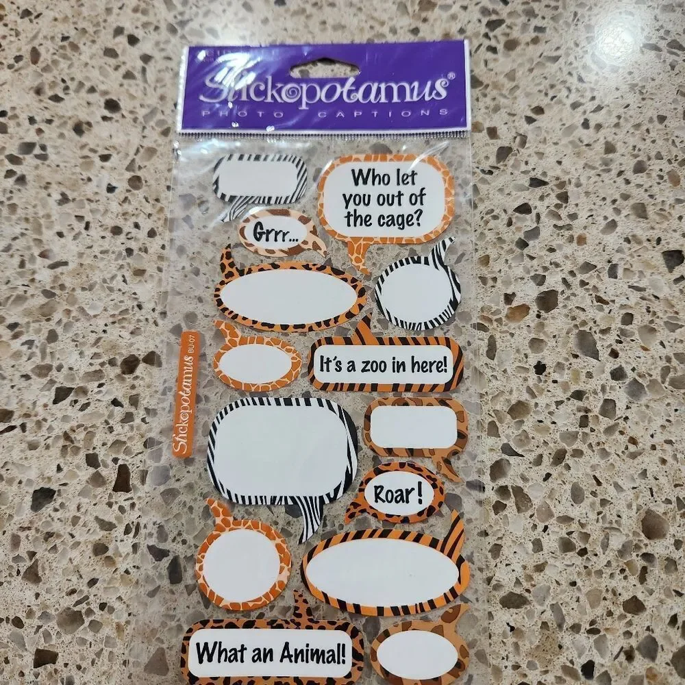Stickopotamus Sticker Bundle Photo Captions and Vellum Sticker Sheets NEW